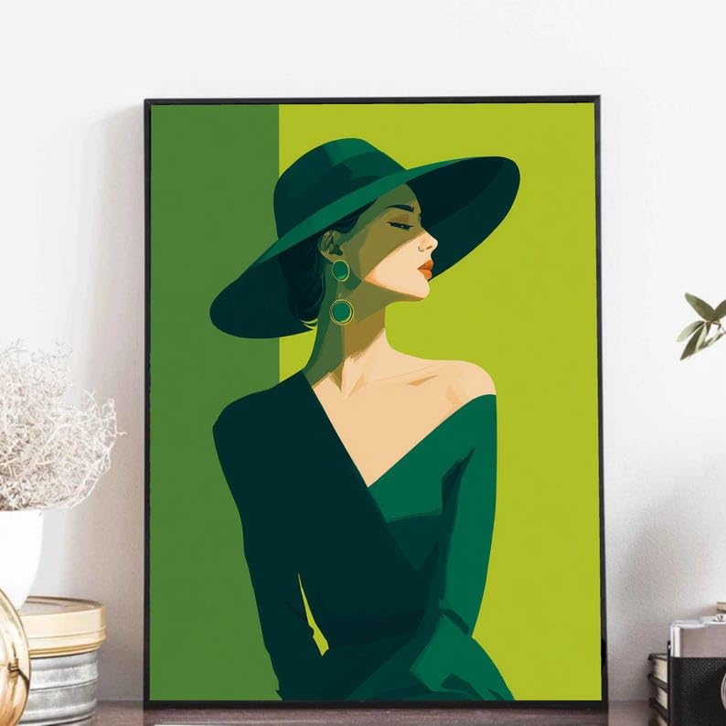 Impression d'art vert tendance CAOXTART pour decoration murale salon