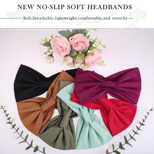 Image of Kachanaa 6 Packs New Wide Headbands for Women's Hair,Non-Slip Soft Elastic Bandeau Hair Bands Makeup Yoga Workout Running Sweat Hair Wraps Fashion Hair Accessories