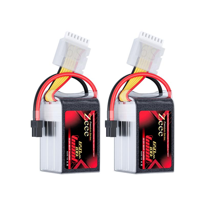Zeee 2S Lipo 7.4V 60C 1500mAh Con Conector T – Pack De 2 Baterías Para Aviones RC, Coches, Drones Y Helicópteros