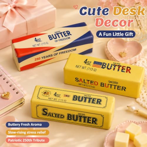 Butter Squishy Blind Box 3 Pack, 6 USA Patterns, Slow Rising Stress Toy by LuxeSpine - Used condition - Image 3