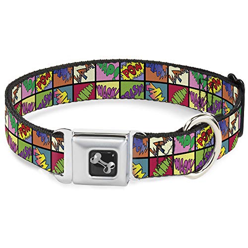 Collier de chien checkers à boucle en forme d'os unique et colorée