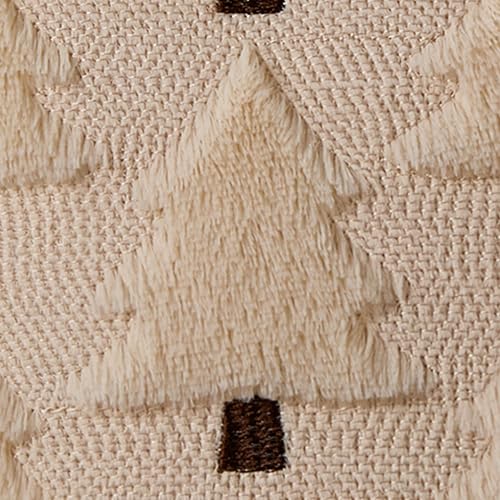 Image of Allorry Christmas Pillow Covers 18x18 inch Set of 2 Christmas Decorations Soft Plush Faux Fur Wool Beige Christmas Tree Throw Pillow Cases Winter Holiday Decor for Sofa Living Room PT-012R18