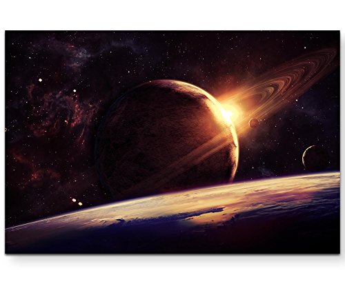 Paul Sinus Art Leinwandbilder | Bilder Leinwand 120x80cm Weltall – Universum