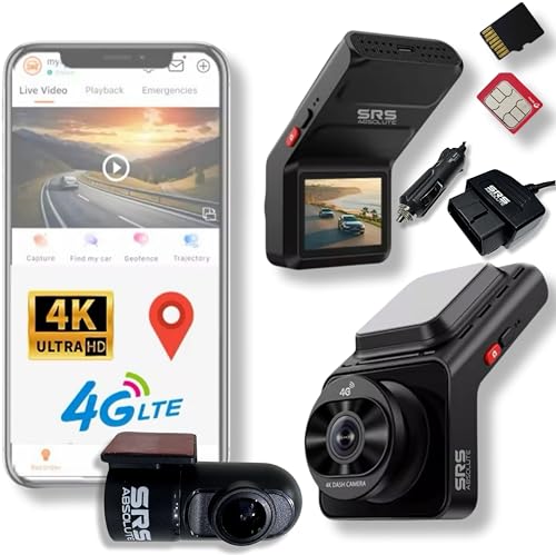 Image of F /R 4K+4G Dual Dash Cam GPS+LiveVideo ADAS BSD Playback Park Monitor Calling Pedestrian Alert WiFi Hotspot Loop Record GSensor Reverse Parking 1TB MicroSD SIM Support (S44KGen4P)