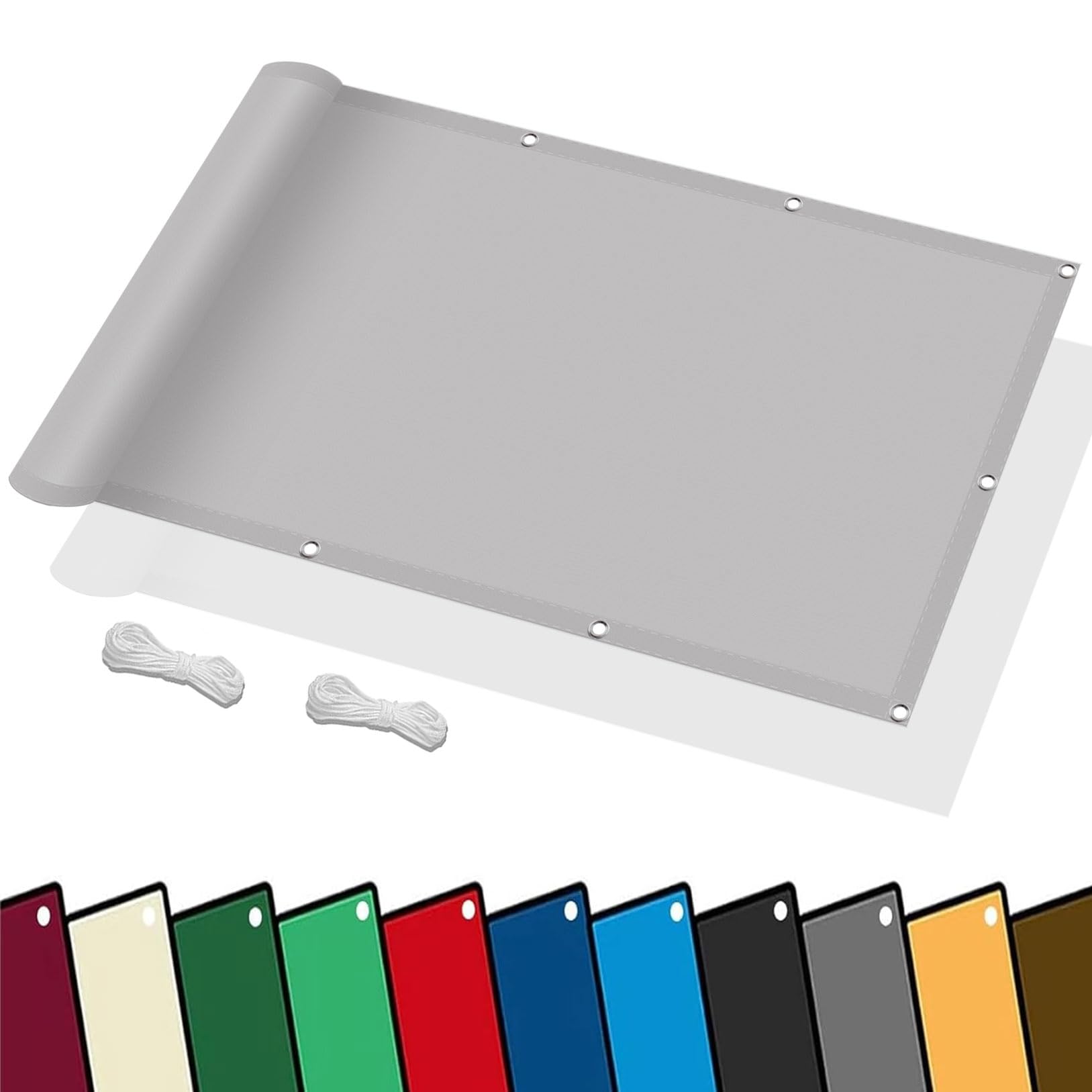 Voile d'ombrage rectangulaire imperméable et coupe-vent gris clair pour jardin