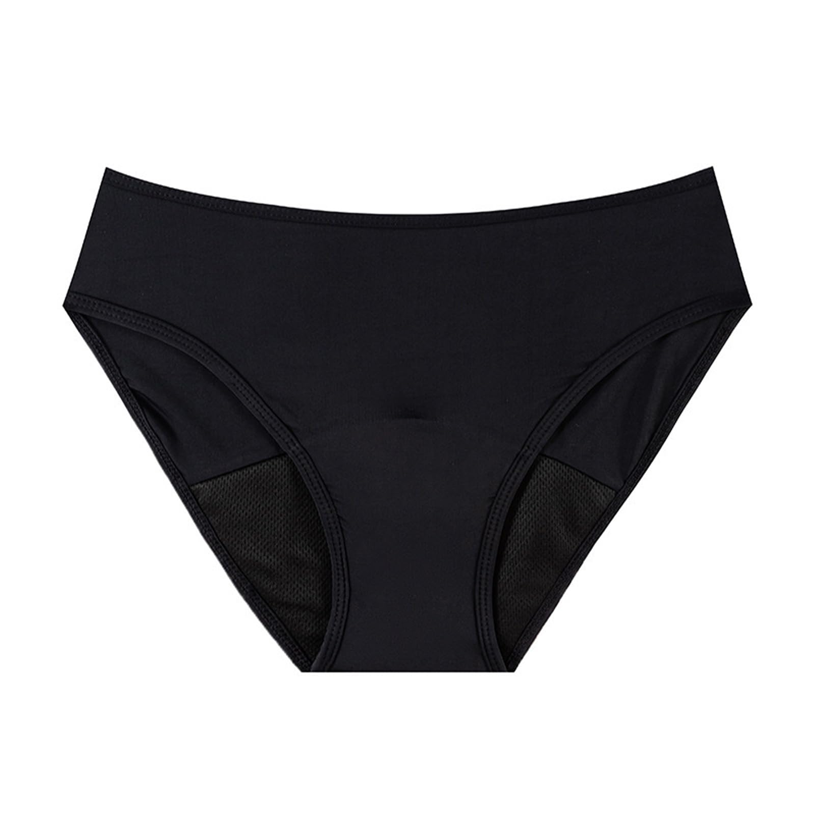 Periods Traje de baño para nadar Mujer 4 capas a prueba de fugas Pantalones Periódicos Bikini Menstrual Negro Flujo de luz