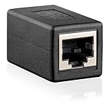 conector cable de red hembra hembra Este conector LAN cuenta con dos tomas hembra RJ45 para conectar dos cables con enchufe RJ45 como cables de red, cables LAN, cables de Ethernet y cables de conexión.
