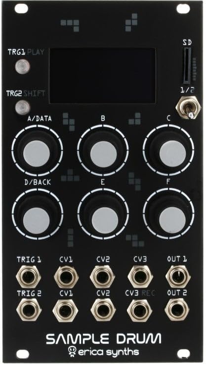 Erica Synths Sample Drum Sample Recording and Playback Eurorack Module with Virtual VCAs and Envelopes