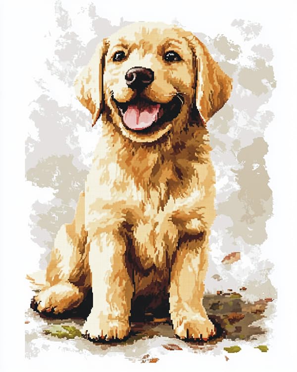 Kit complet broderie point de croix adulte canevas imprimé 11CT chien 40x50