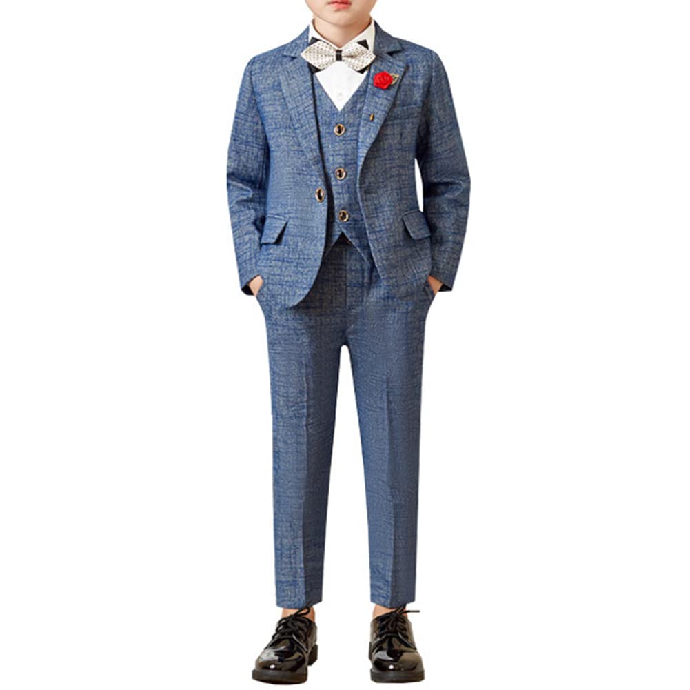 GUOCU Zestaw odzieży dla dzieci i nastolatków, stroje dla dżentelmena, strój do palenia, elegancki strój na chrzest dla dzieci, chłopca, formalny strój na imprezę, urodziny, wesele
