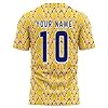 Purple Print House Romania Retro Football Shirt for Men 3D Printed Inspired Pattern Custom Name and Number Text Tshirt, 3XL, Yellow #2