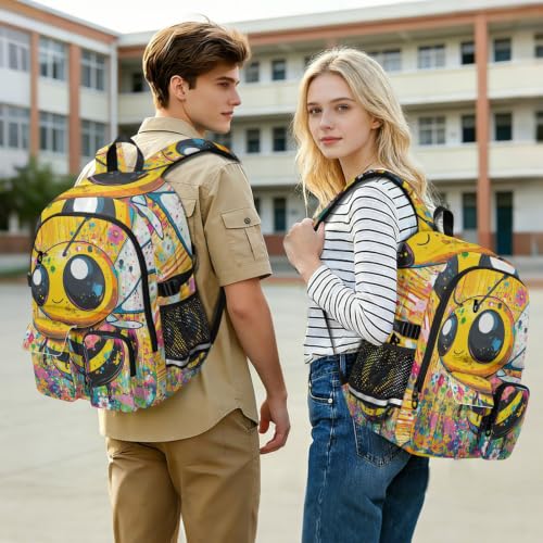 Mochila de viaje de 17.5 pulgadas para portátiles y equipaje de hombres de trabajo de abeja 7