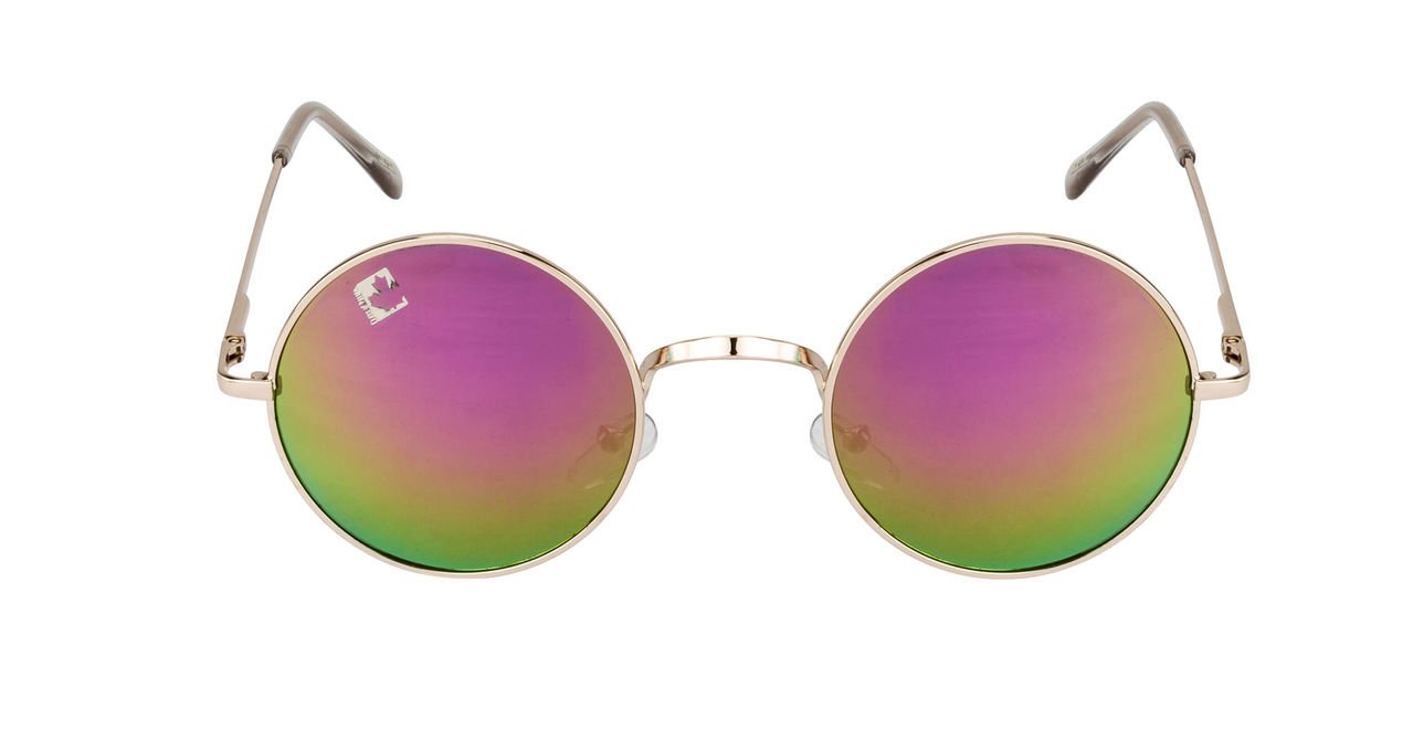 clark n palmerClark n' Palmer Red Green Mirror Golden Frame Round Sunglasses For Men Women