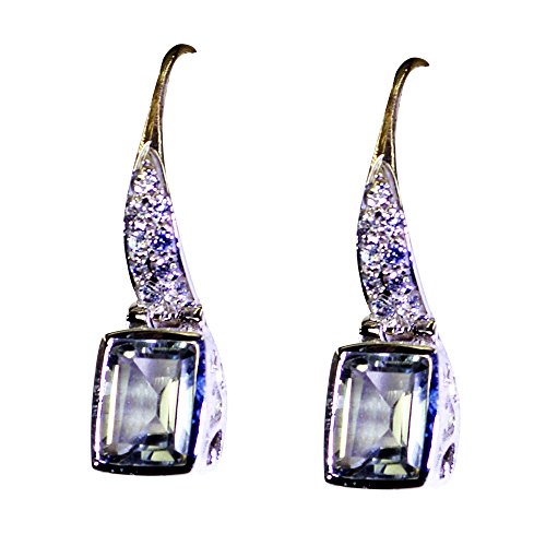 Boucles d'oreilles améthyste verte en argent, le cadeau de naissance idéal pour femme