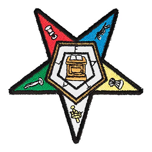Order Of The Eastern Star Cut-Out Patch, Masonic Patches