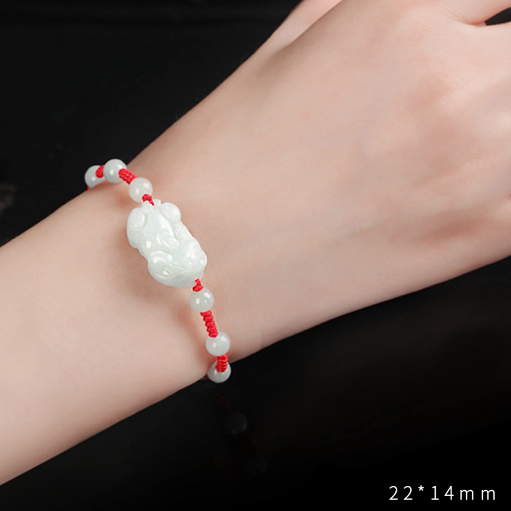 Pulsera De Cuentas, Esmeralda Lucky Peonía Flor Hilo Rojo Cuerda Joyería De Vacaciones Amuleto Atraer Dinero Prosperidad Suerte,B