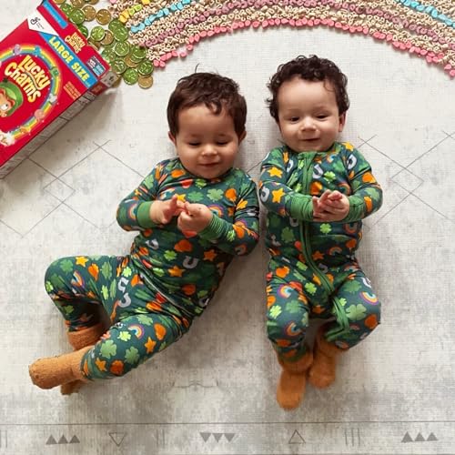 Newborn Baby Girl Boy St. Patricks Day Outfit Four Leaf Clover Romper Green Long Sleeve Bodysuit Jumpsuit2