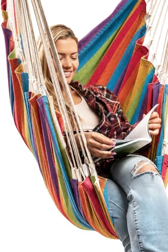 Image of Hanging Hammock Chair Swing - Outdoor & Indoor - Hammock Swing Chair