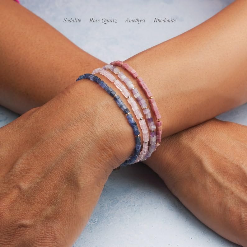 Pulsera de amatista para regalo especial con cierre de plata y estuche ajustable 4