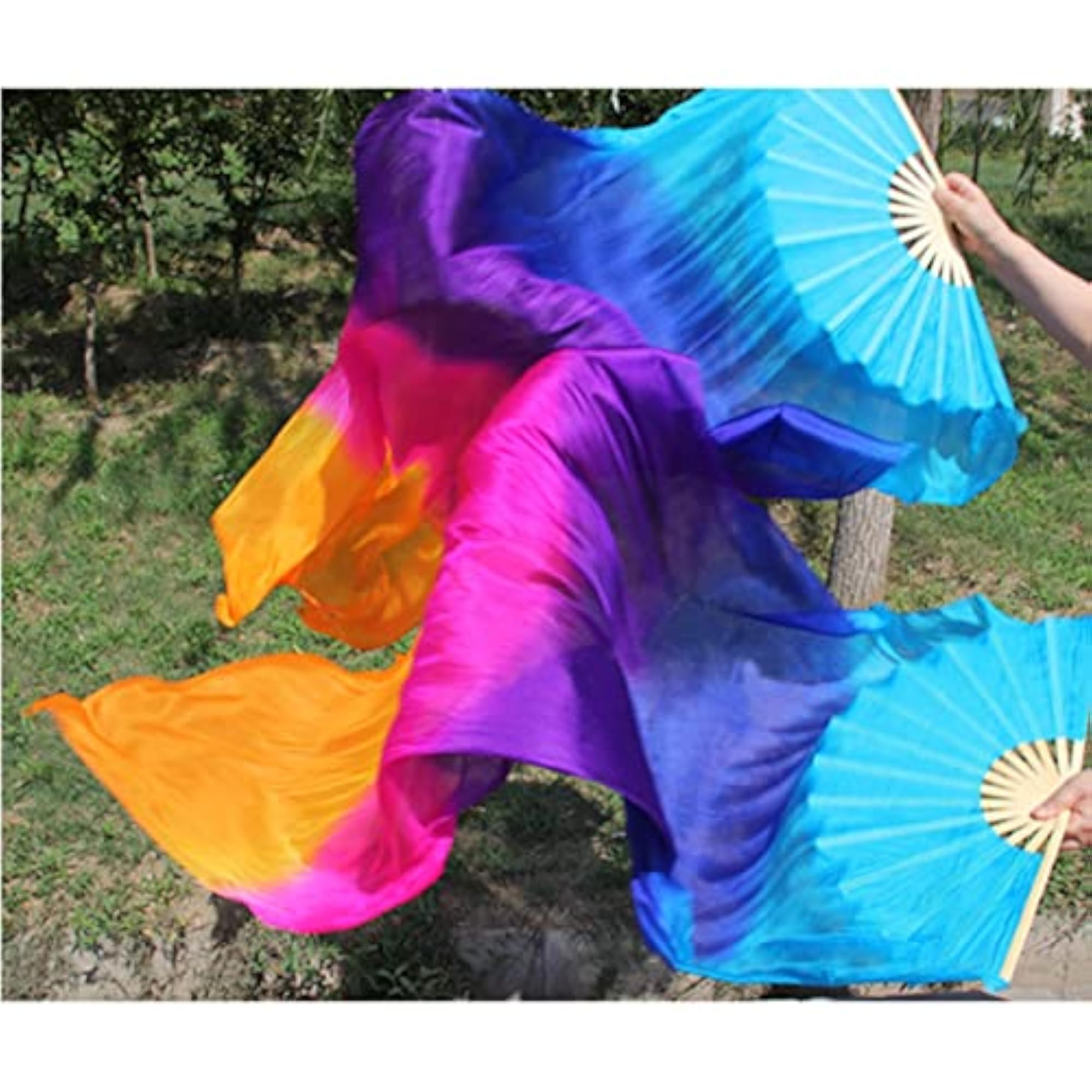 Belly Dance Fan Veils Props, Handmade for Wedding Party