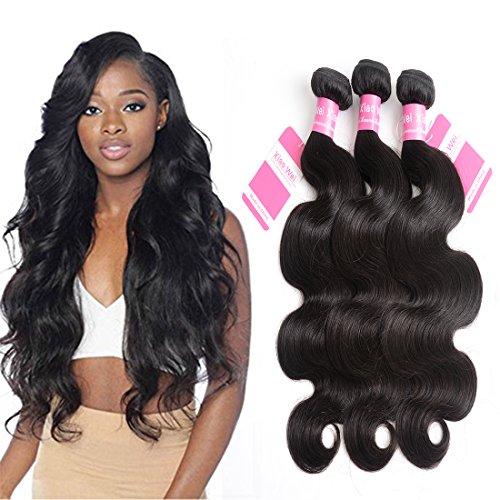 XIAO WEI 8A Body Wave Brazilian Human Hair 3 Bundles 100% Unprocessed Virgin Brazilian Hair Body Wave Hair Extensions (18 20 22)