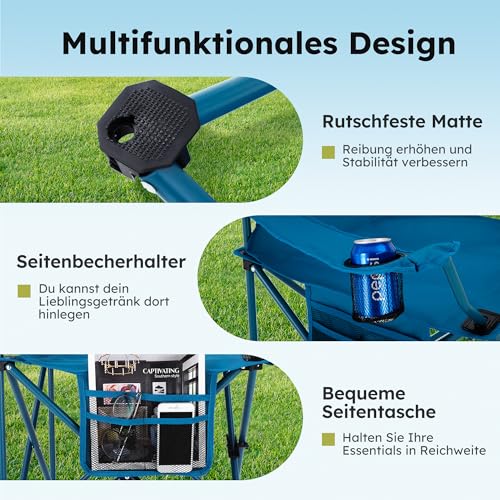 HIGH POINT SPORTS 2er Set Klappstuhl Campingstuhl Faltstuhl Komfortable – Ansicht 5