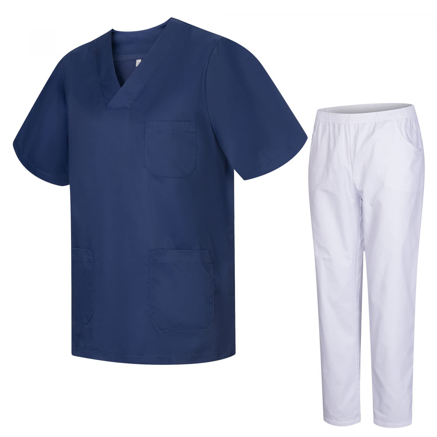 MISEMIYA - Unisex-Schrubb-Set - Medizinische Uniform mit Oberteil und Hose 817-8312-BLANCO