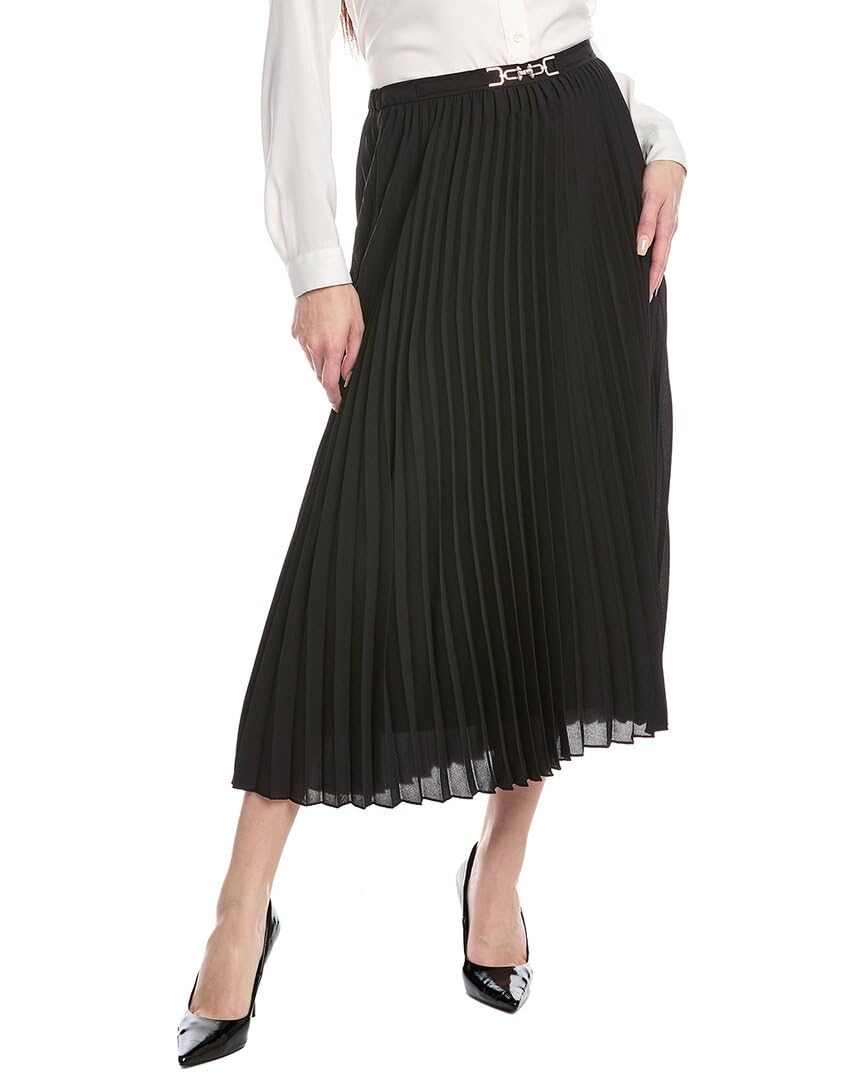 Anne Klein Womens Pull on Flat Frt Belt Pleated Skirt Lin