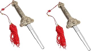 NOLITOY 2 Peças Adereços De Desempenho Grande Pvc Prática Matinal Clássico Kung Fu Portátil Festa Ao Ar Livre Fornecimento De Desempenho Borla Brinquedo Artes Marciais Suprimentos De Aço
