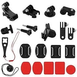 BELLE VOUS Kit Soporte Casco Moto Universal para C...: GRAN SET DE ACCESORIOS DE MOTO: Capture sus momentos deportivos más maravillosos con este gran set de complementos para moto; El set incluye un bucle con gancho en J, soportes planos, soportes curvos, almohadillas adhesivas, brazos de extensión, adap...