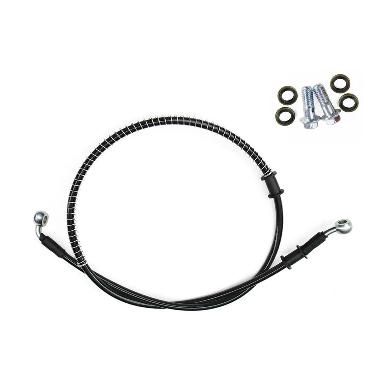 Ksxzw Black- Silver Motorbike Part 1300Mm M8 90° 28° Motorcycle Hydraulic Brake Hoses Clutch Oil Tubes Pipes Replacement Accessories