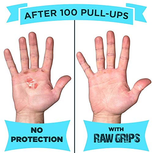JerkFit RAW Grips 2 Finger Leather Hand Grips for Weightlifting, Calisthenics, Pull Ups, WODs, Gymnastics, and Cross Training, with Full Palm Protection to Prevent Rips & Blisters (Large)