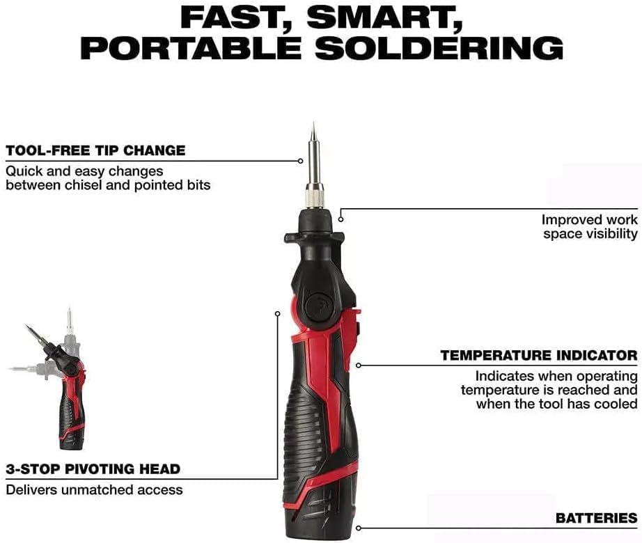 Electric Soldering Iron Kit Fit For Milwaukee 2488-21 M12 12V Cordless Pivoting Head Soldering Iron Kit?Cordless Soldering Iron
