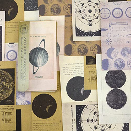 コラージュ素材 Rickton ペーパー 60枚 紙素材 レトロ 古風 クラシック 懐古 デザインペーパー ヴィンテージ 手帳素材パック パラフィン紙 ジャンクジャーナル 古書 60枚セット