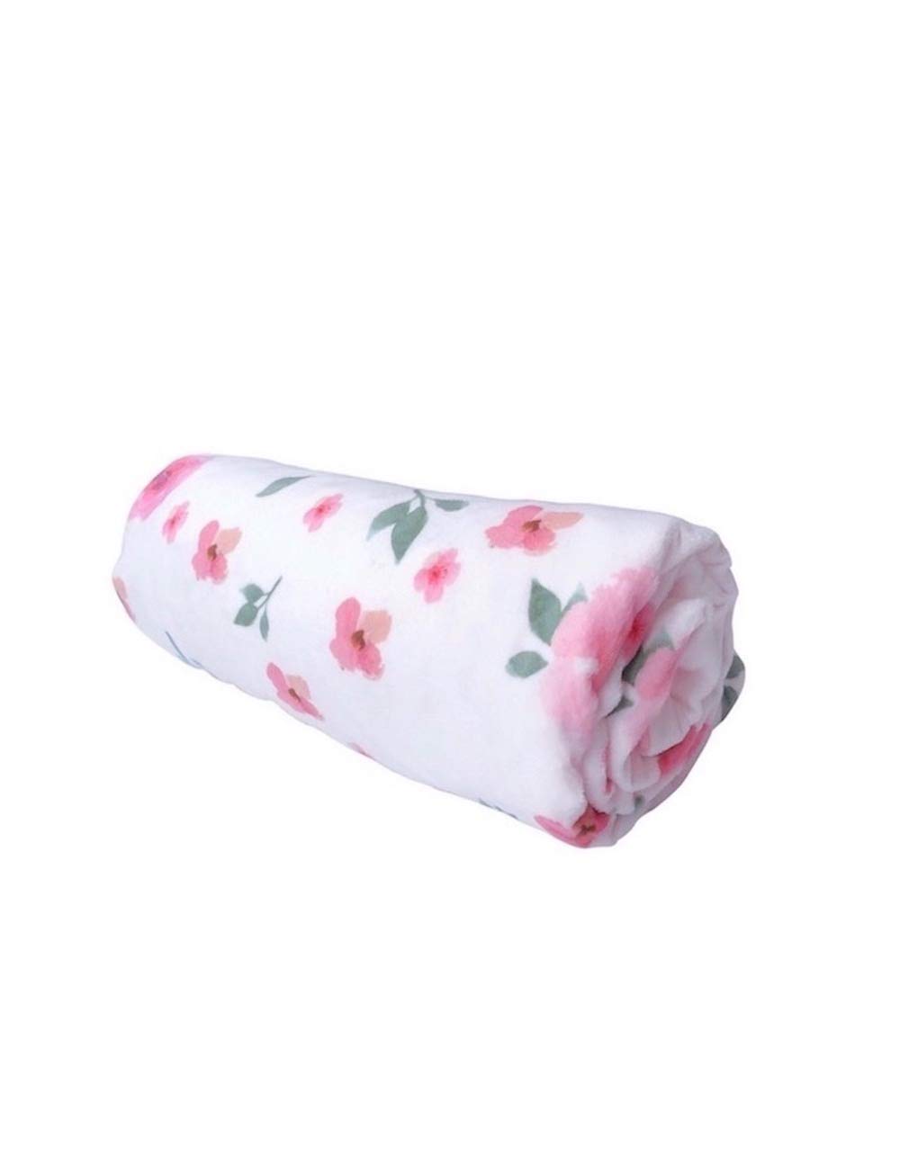 Manta de bebé para niños y niñas, manta de felpa suave de doble capa con respaldo de puntos, manta para bebé recién nacido, regalo de ducha (floral rosa, 30 x 40 pulgadas)