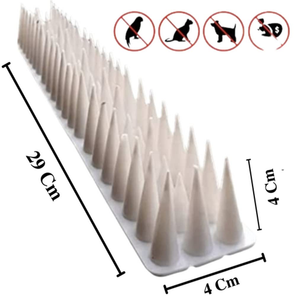 SEAGULLSTOPPER Bird Spikes Pack of 30 Pigeon Control Spikes with (Installation Kit),Spikes for AC Balcony Railing Window Home Protection from Pigeon Dog Monkey Crow Kabootar (White) 1