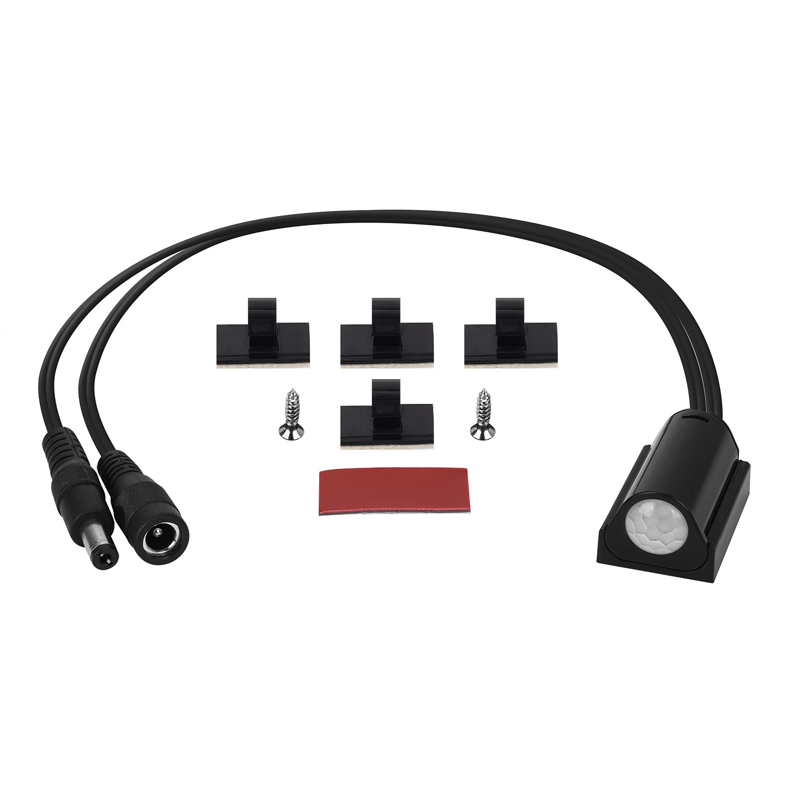 Litever PIR Motion Activated Sensor Switch Black with Light Sensor Function. DC6~24V 3A.DC 5.5x2.1mm Connectors. Perfect for DIY LED Lighting for Pantry Closet, In-Cabinet Gun Safe Cabinets, Bed light