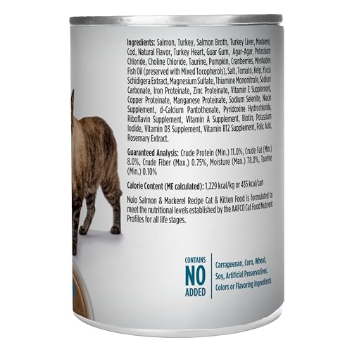 Image of Nulo Salmon & Mackerel Recipe Pate Wet Canned Cat Food,12.5 Ounce,(Pack of 24)