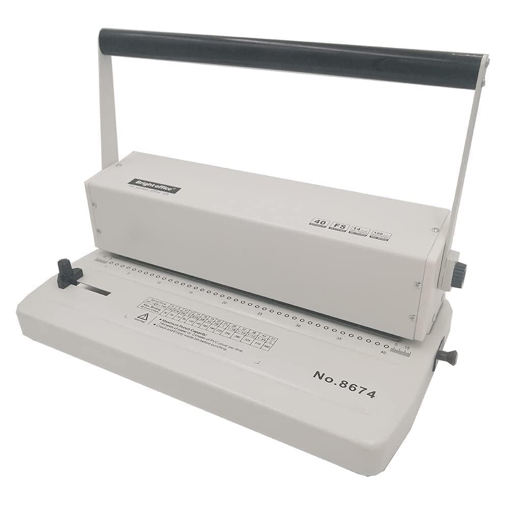 Spiral Binding Machine, 40 Hole Punch, 15 Sheet Capacity, Micro-Flex MFH1020 10" Stapler, Black