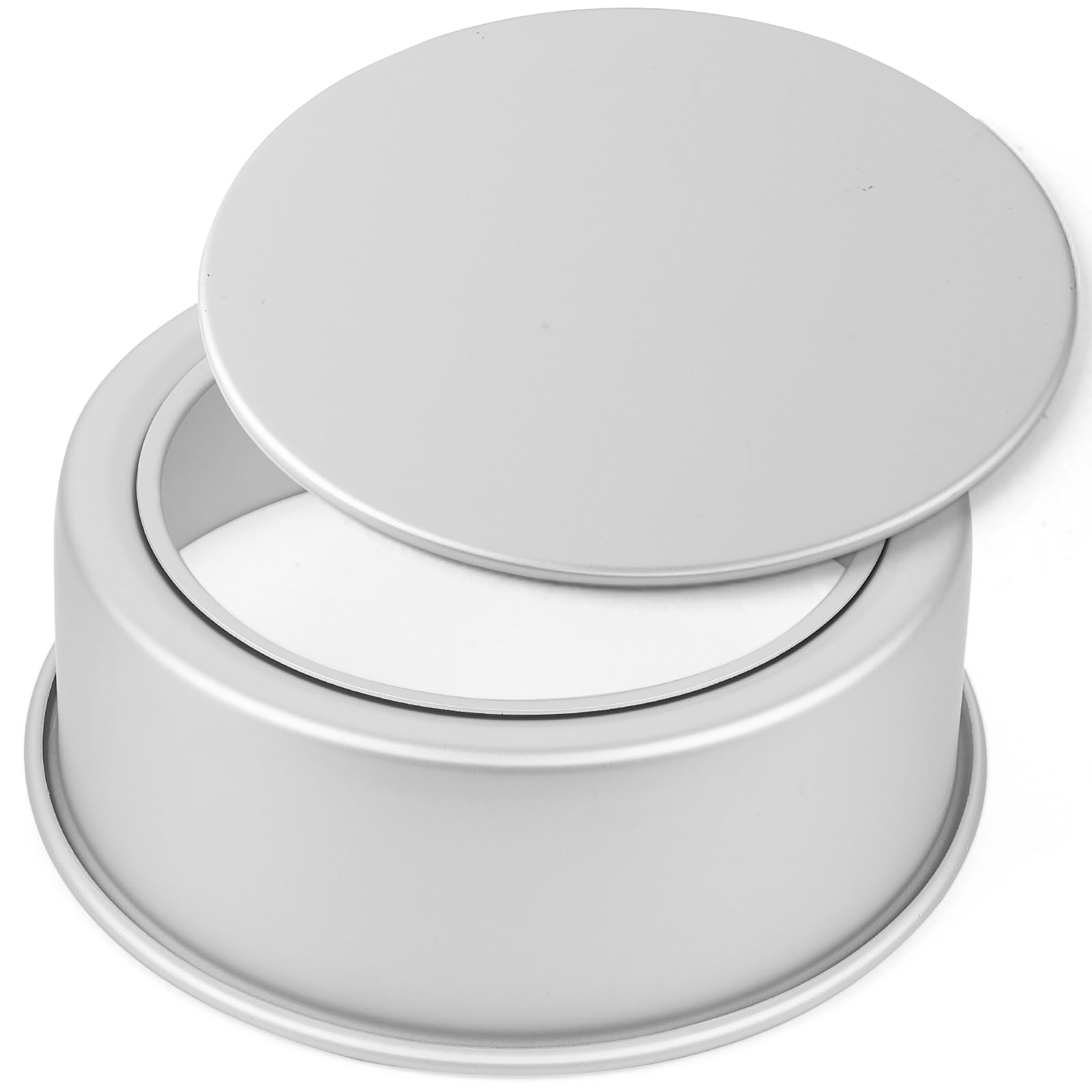 Tortiera rotonda per torta Ø 20 cm, Teglia da forno per torte in alluminio anodizzato con fondo rimovibile, Argento