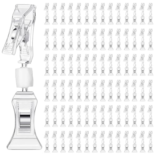 Clip de prix en plastique transparent avec support de panneau rotatif x200