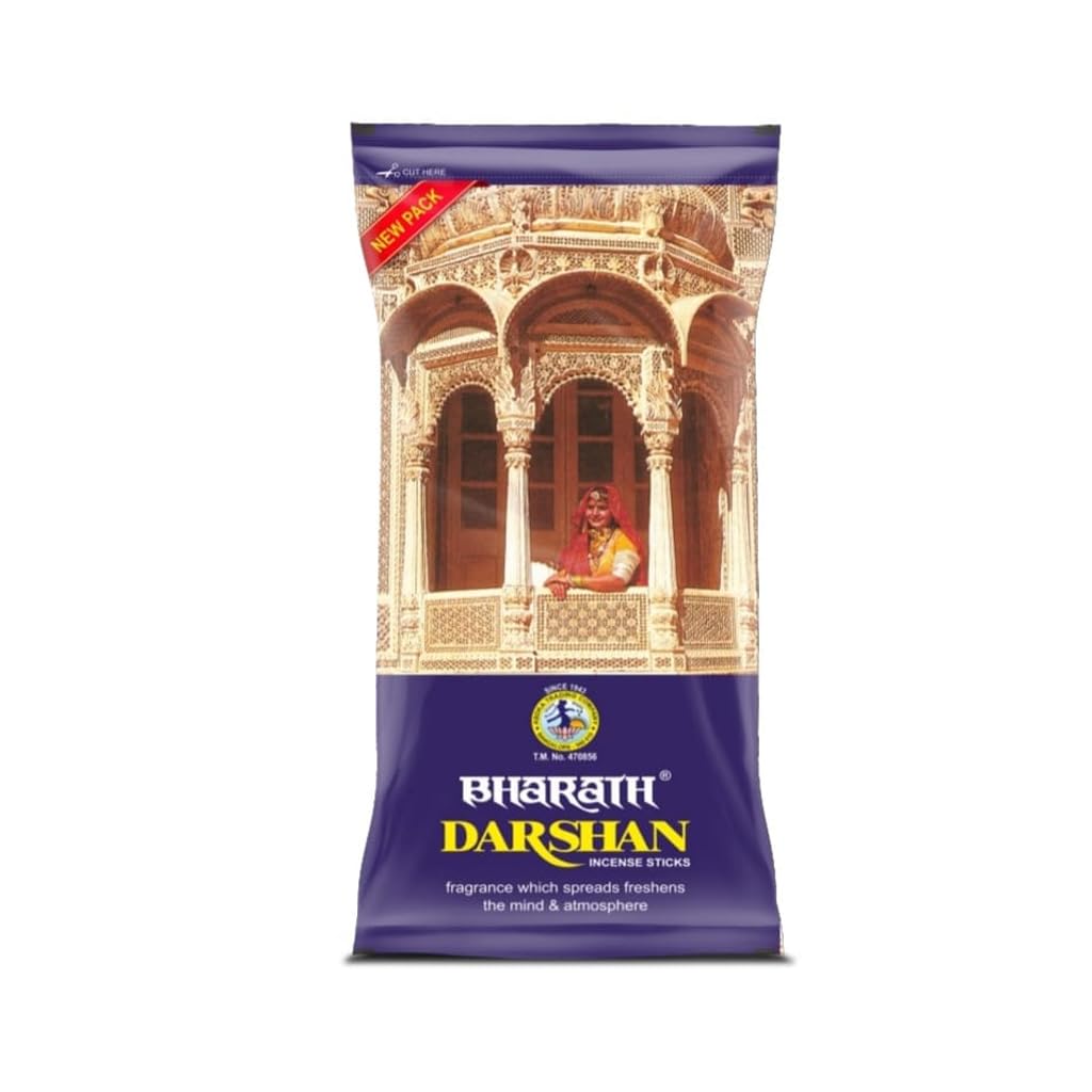 Darshan Incense - Incense Sticks Agarbatti 95g Zipper Pouch Pack of 4 (BHARATH DARSHAN)-image-30