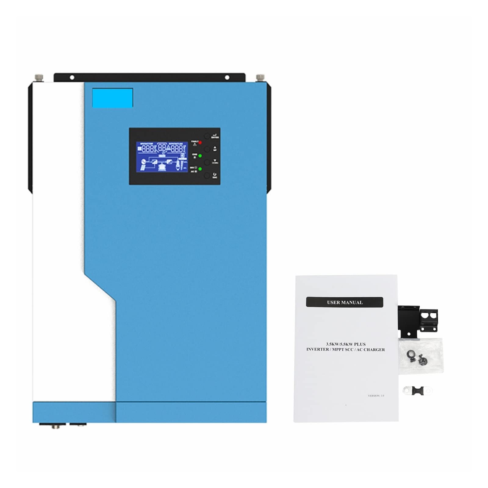 Inversor Solar híbrido AC 80A 60A MAX 24v 48v inversor de Onda sinusoidal Pura 3.5KW 5.5KW PV 500V UPS Fuera de la Red Wechselrichter(5.5kw 48v,NO WIFI-220-240V)