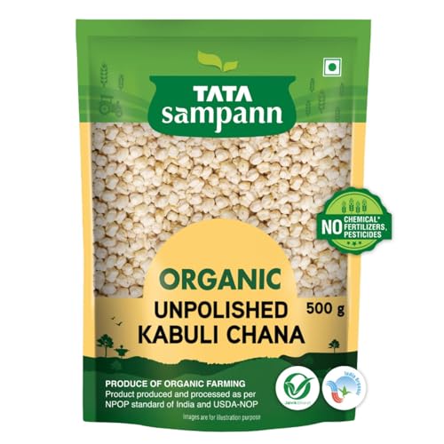 Tata Sampann Organic Unpolished Kabuli Chana, 500g