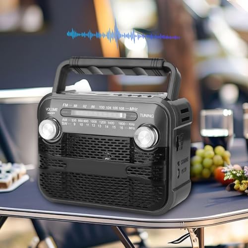 Radio solaire dynamo et lampe torche camping multifonction - 3