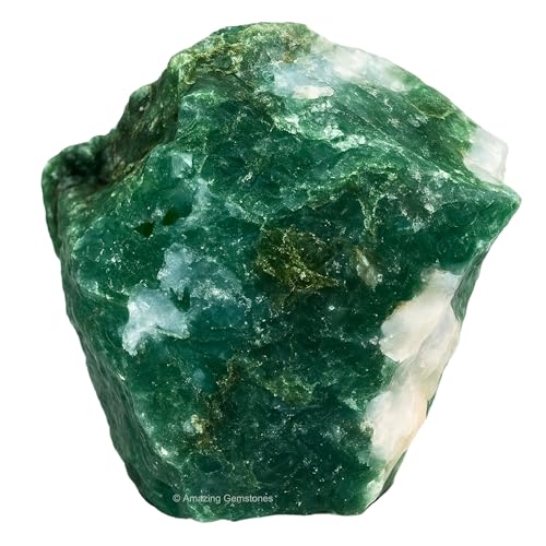 Image of Amazing Gemstone Moss Agate Raw Crystals and Healing Stones, Natural Rocks for Tumbling and DIY Raw Stones and Crystals (5 Pieces)