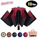 Refrze Umbrella Windproof Inverted Umbrella, Reverse Umbrella,Travel Umbrella,Folding Reverse Umbrella,Compact Umbrella - Auto Open Close Portable Reverse Umbrellas for Outdoor DarkRed