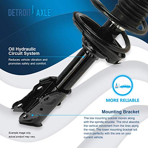 Image of Detroit Axle - 6PC Complete Front Struts & Coil Springs with Sway Bars and Outer Tie Rods for 2003-2005 Toyota Echo Power Steering