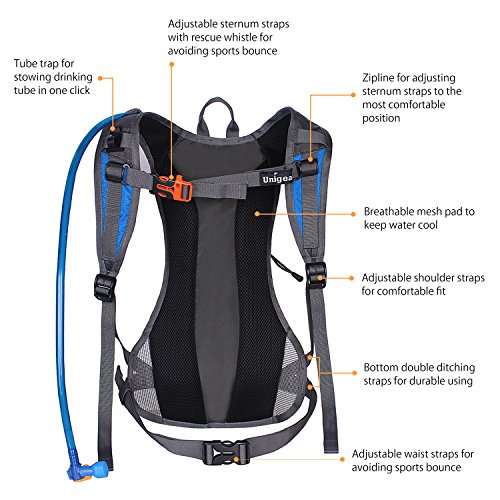 Image of Unigear Hydration Pack Backpack with 70 oz 2L Water Bladder for Running, Hiking, Cycling, Climbing, Camping, Biking