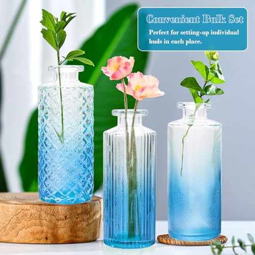 Brajttt Bud Vases for Flowers,Small Vintage Vase for Rustic Wedding Centerpieces,Mini Clear Bud Vases for Flowers,Small Flower Vase Suitable for Birthday Party,Anniversary,Wedding,Baby Shower (Clear) - Image 5